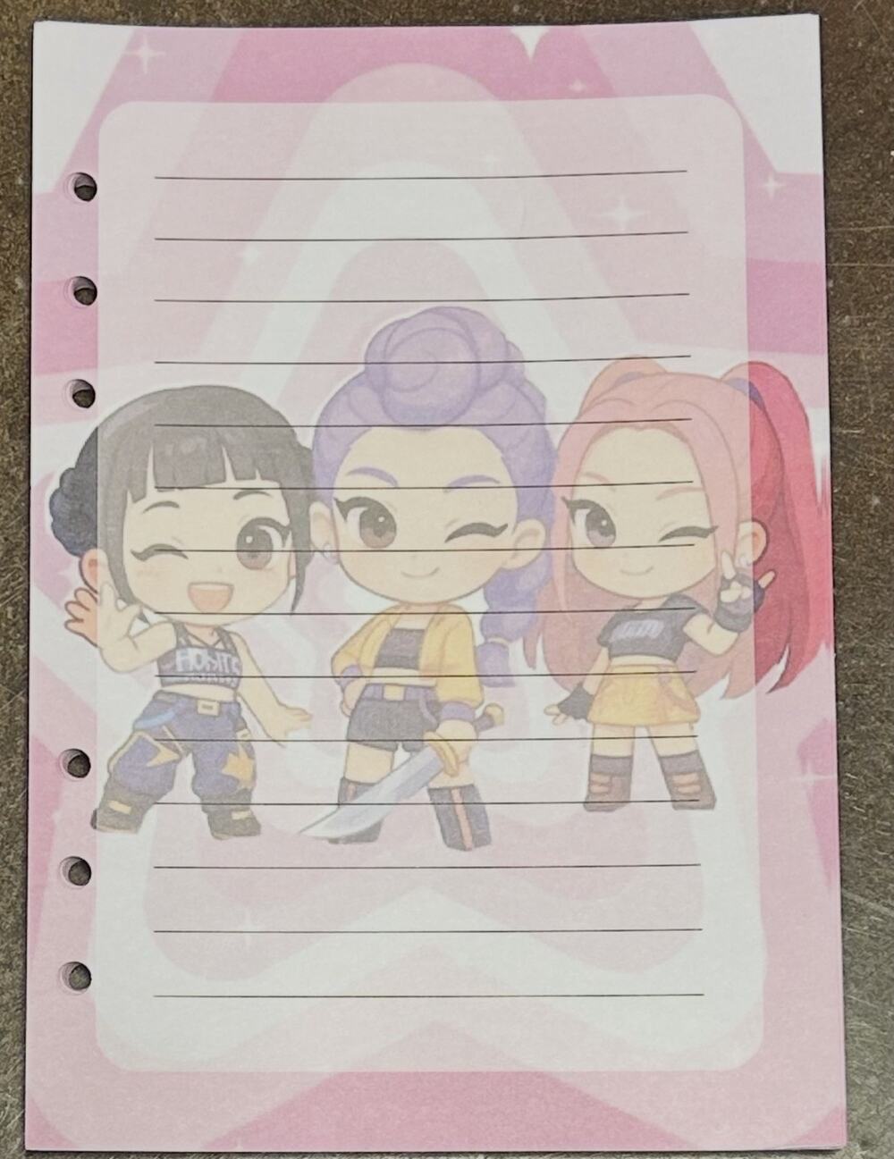 K-Pop Demon Hunters Size A5 Refill Stationery Paper (50 Sheets)